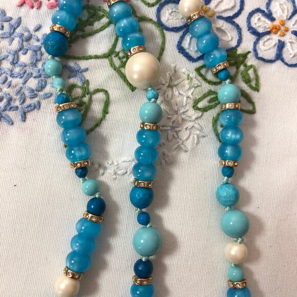 KATE SPADE Turquoise Blue Triple Strand Necklace Azure Allure, NEW - Picture 8 of 11